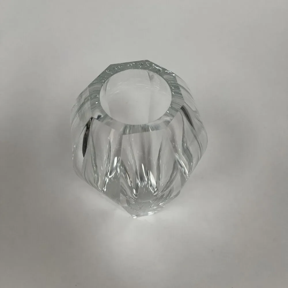 Moser Vase‎ Clear Glass Corsica Panels Almost 6